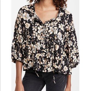 Free People Floral Linen Top NWT WE THE FREE